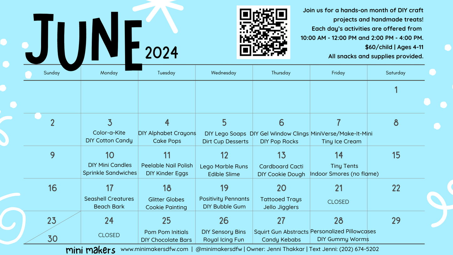 Summer at Mini Makers: June & July 2024
