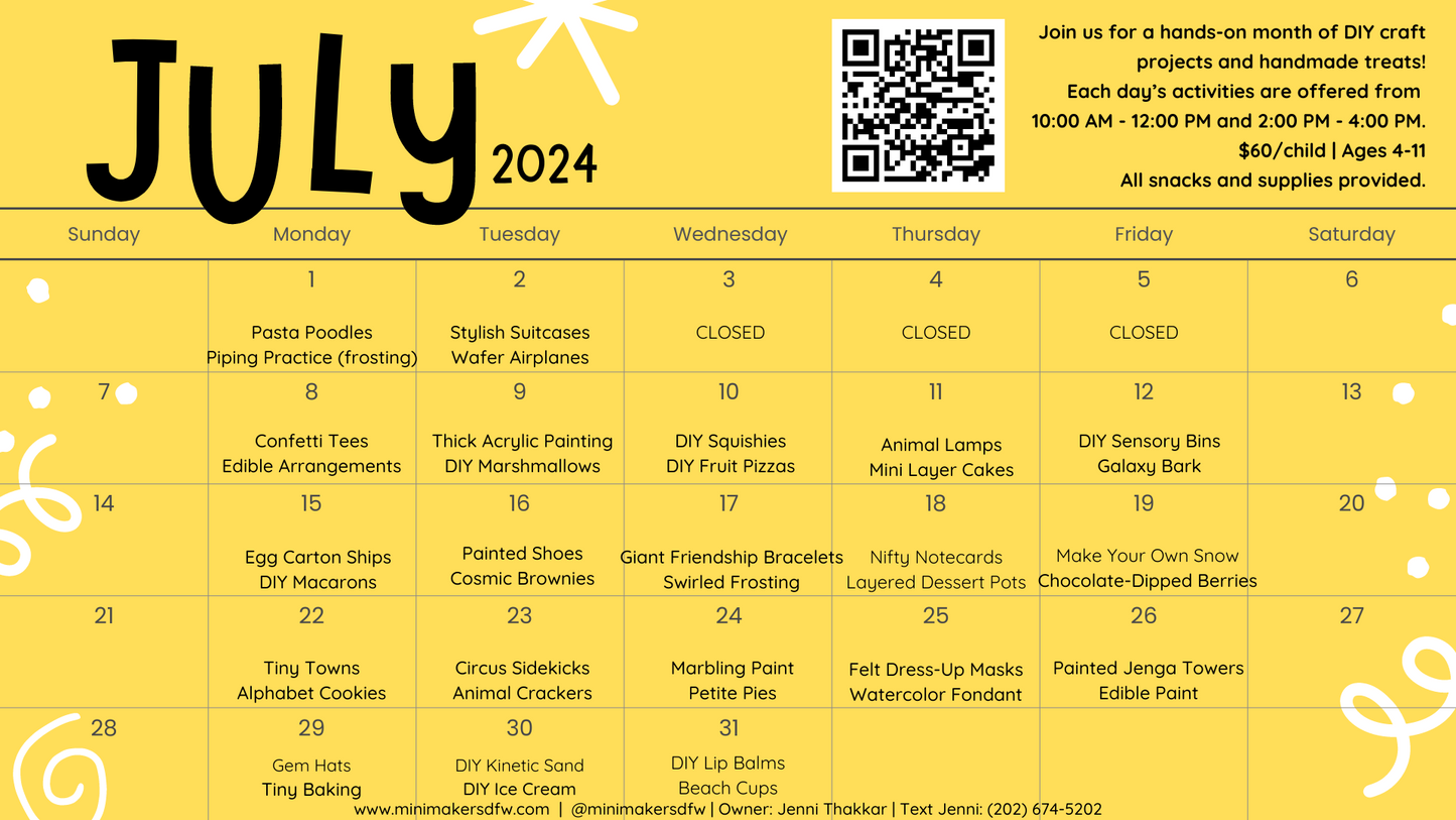 Summer at Mini Makers: June & July 2024